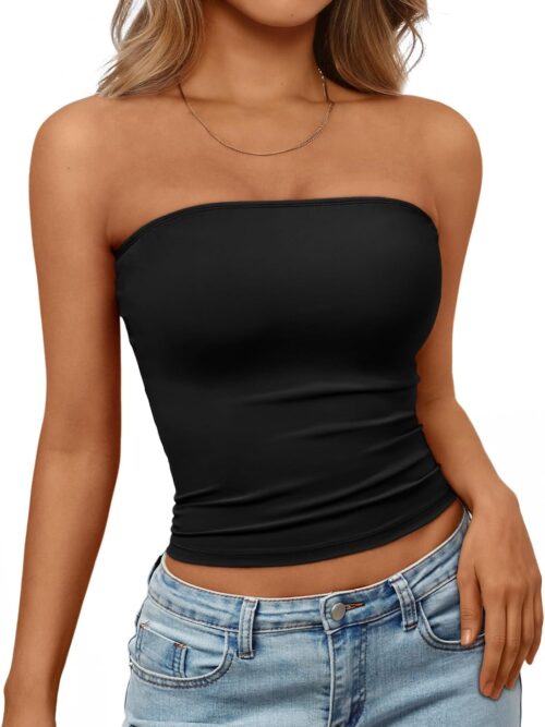 Women's Strapless Bandeau Crop Top